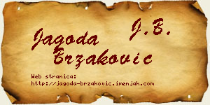 Jagoda Brzaković vizit kartica